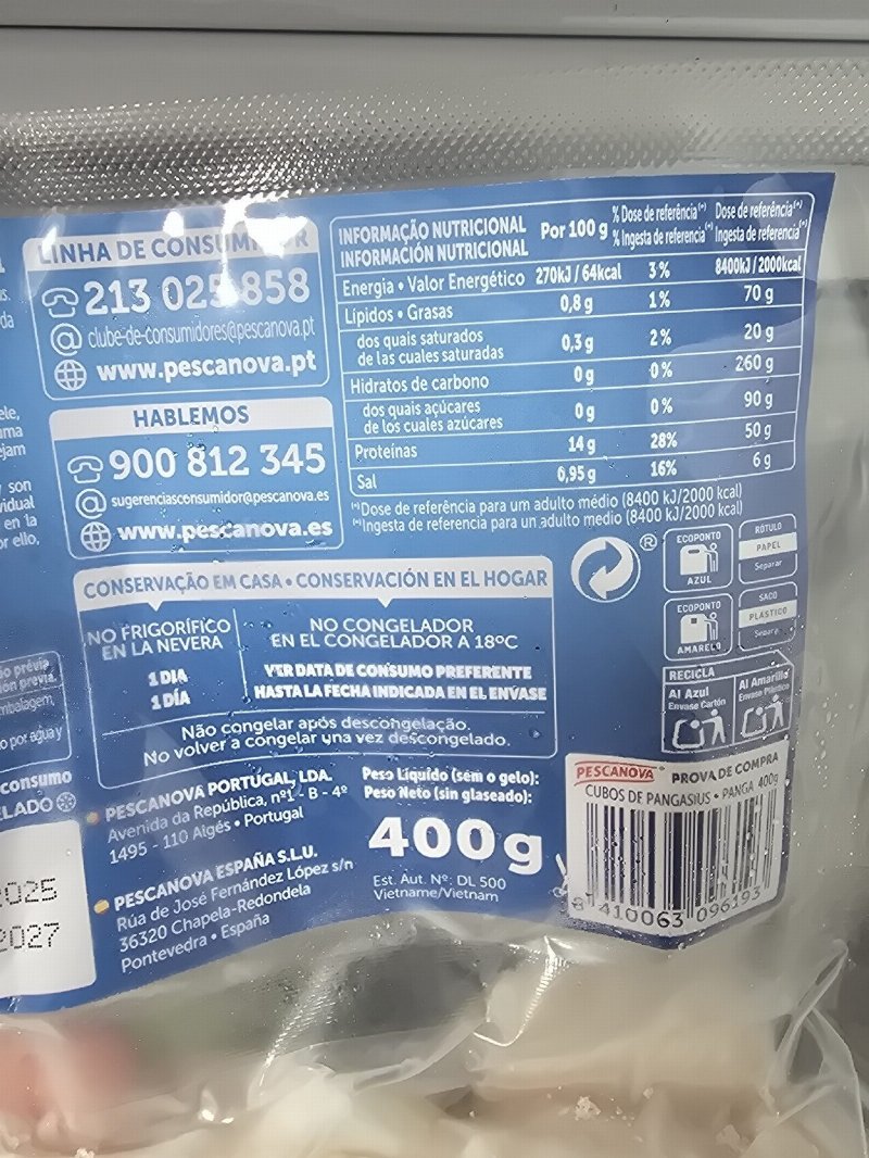 Foto da tabela nutricional