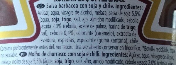 Foto da lista de ingredientes