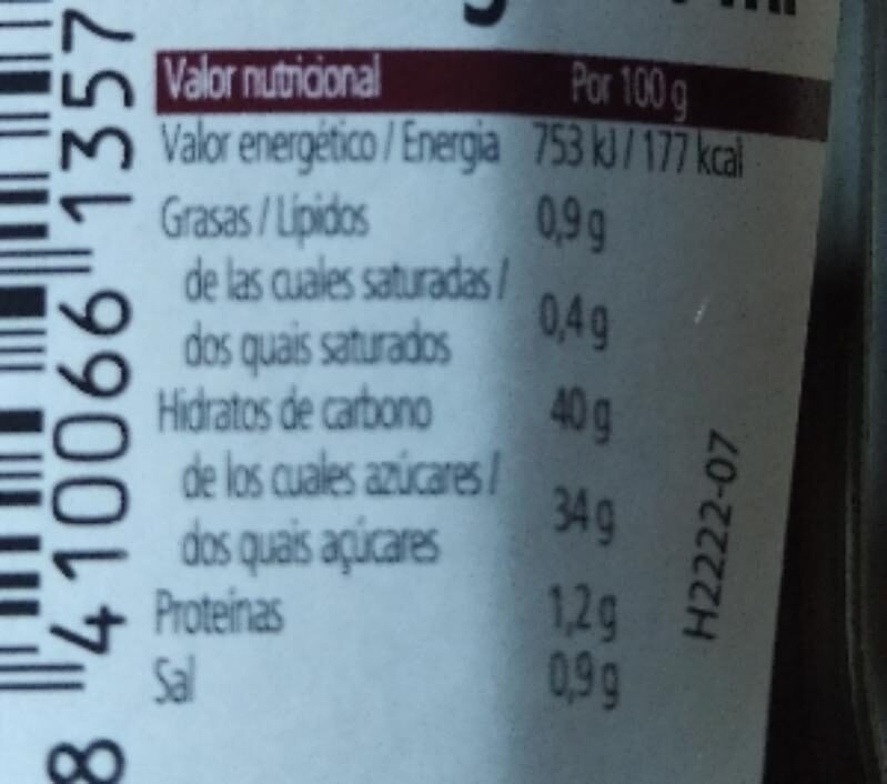 Foto da tabela nutricional
