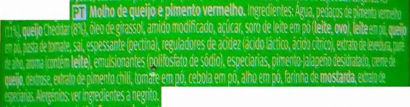 Foto da lista de ingredientes