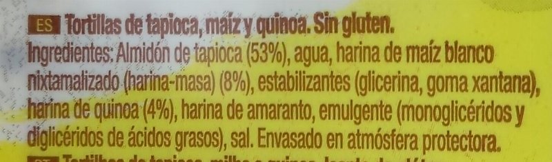 Foto da lista de ingredientes