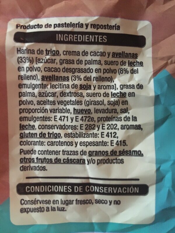 Foto da lista de ingredientes