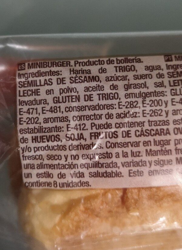 Foto da lista de ingredientes