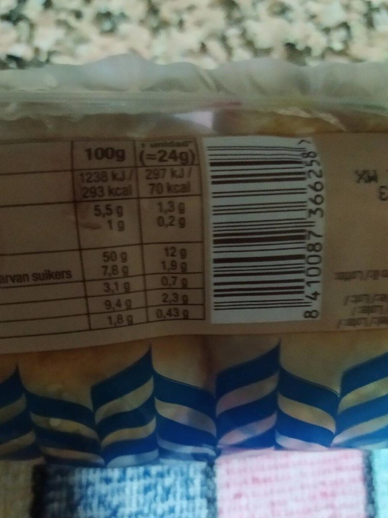 Foto da tabela nutricional