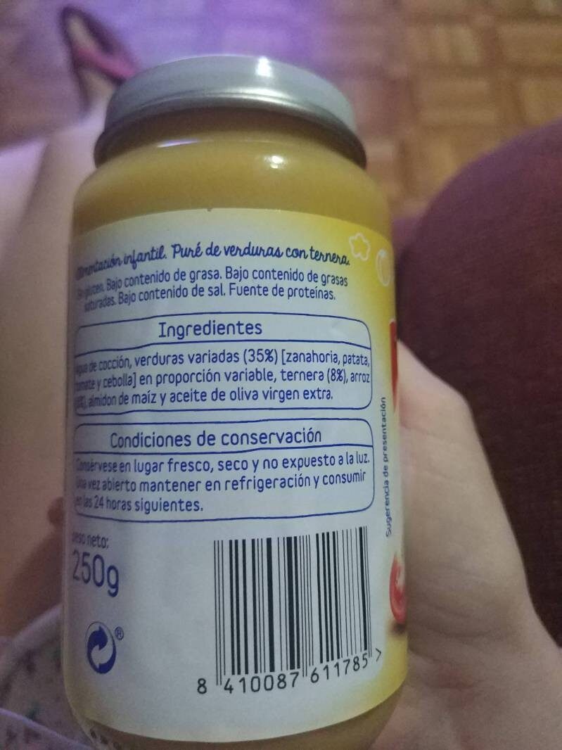 Foto da lista de ingredientes