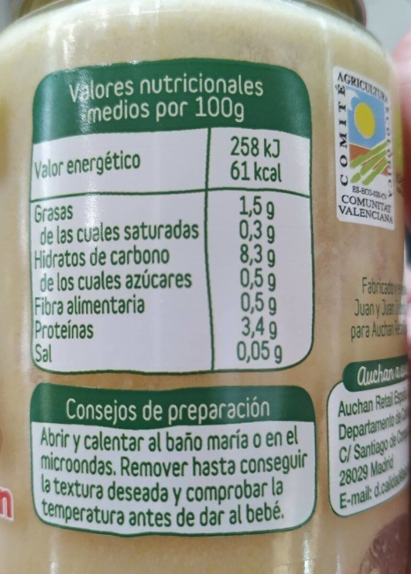 Foto da tabela nutricional