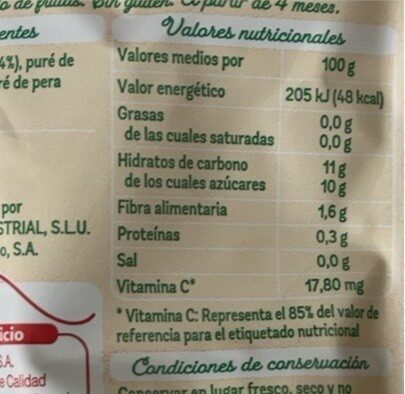 Foto da tabela nutricional