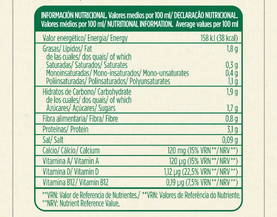 Foto da tabela nutricional