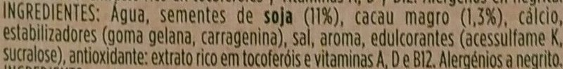 Foto da lista de ingredientes
