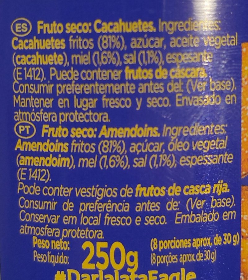 Foto da lista de ingredientes