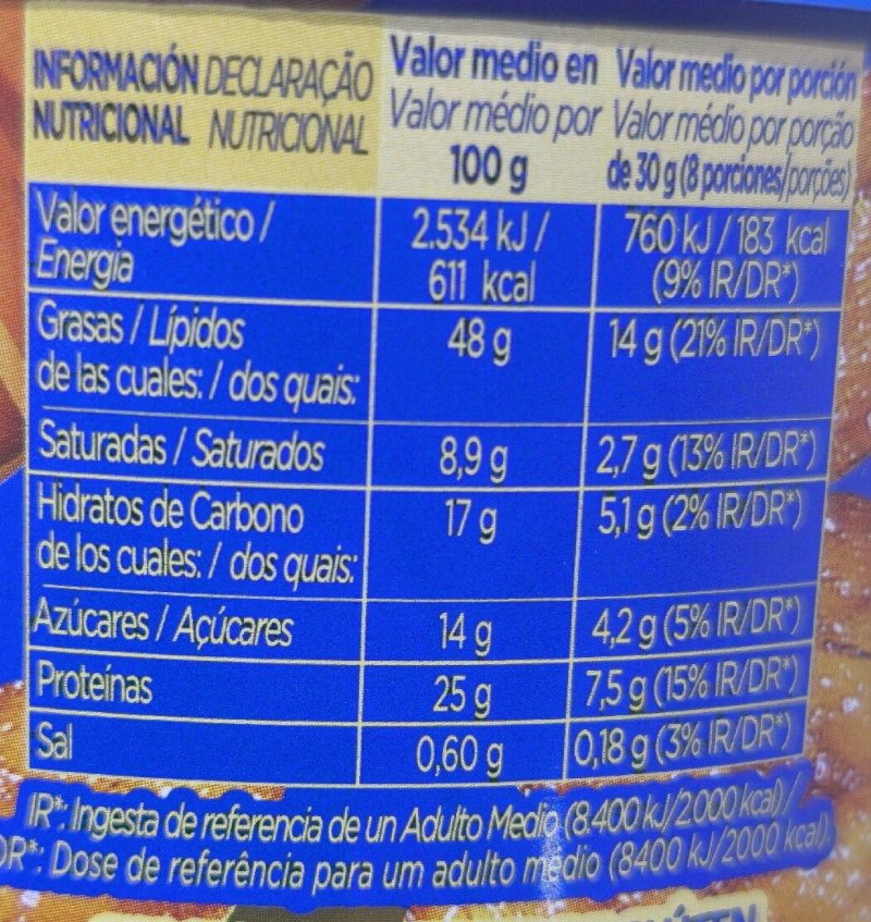 Foto da tabela nutricional