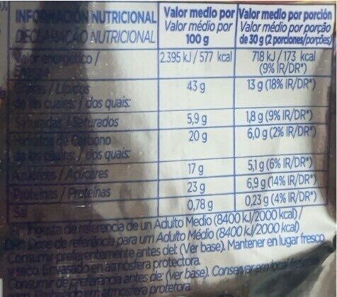 Foto da tabela nutricional