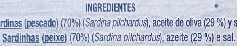 Foto da lista de ingredientes