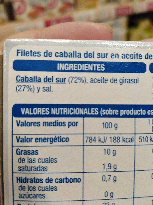 Foto da lista de ingredientes