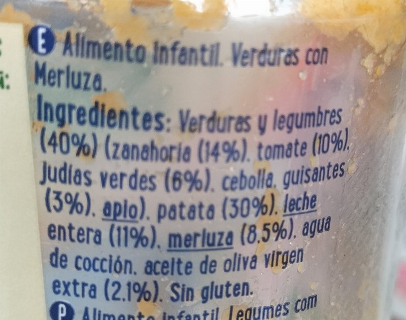 Foto da lista de ingredientes