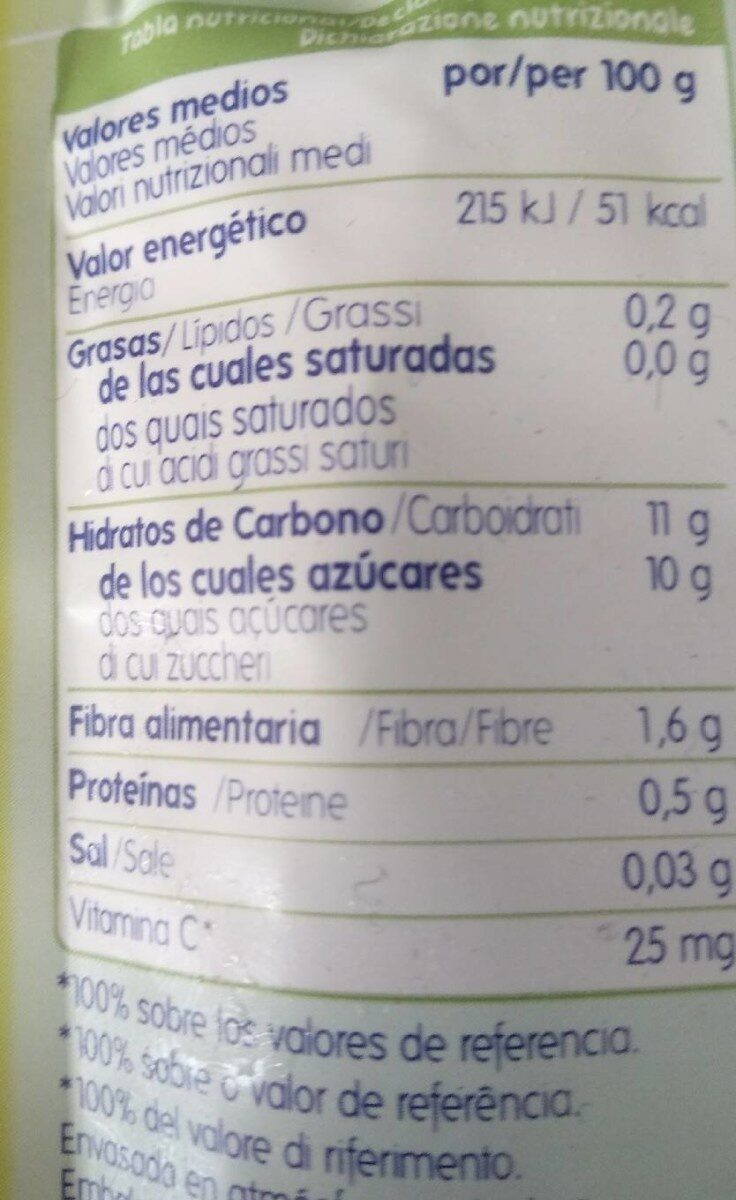 Foto da tabela nutricional