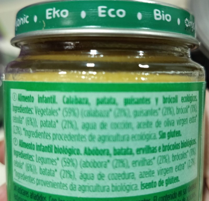 Foto da lista de ingredientes