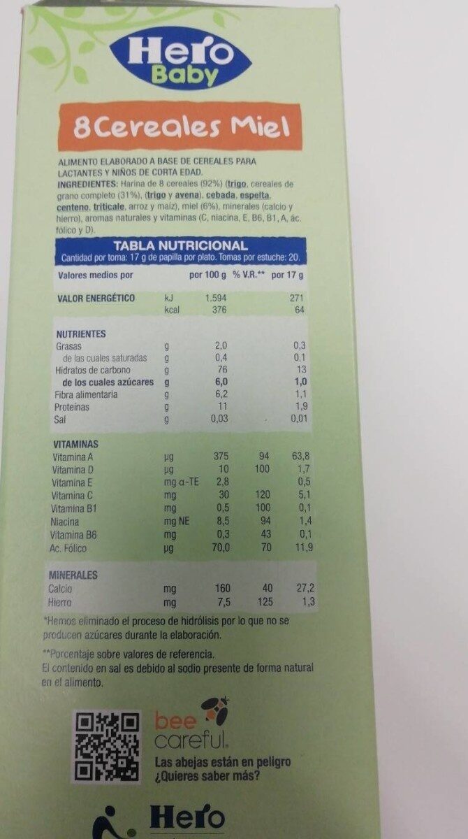 Foto da tabela nutricional