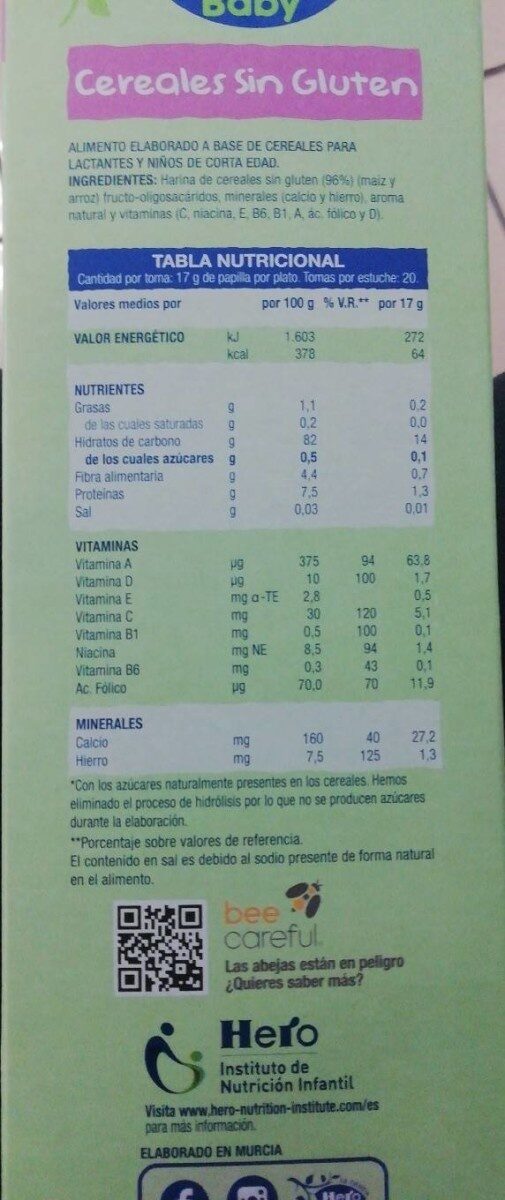Foto da tabela nutricional