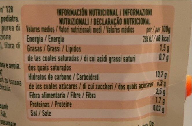 Foto da tabela nutricional