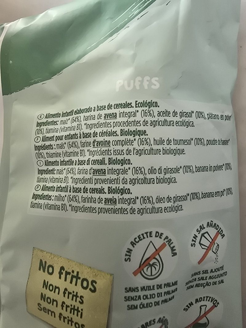 Foto da lista de ingredientes