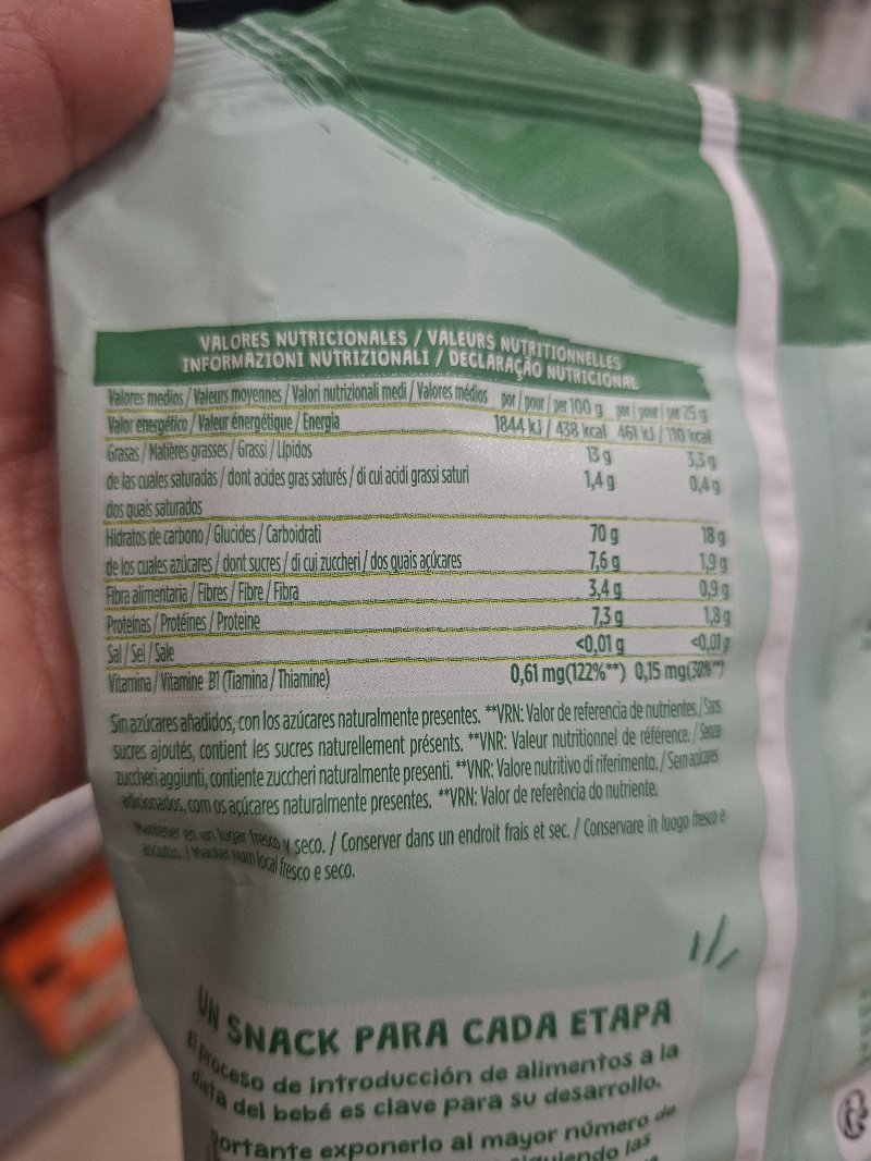Foto da tabela nutricional