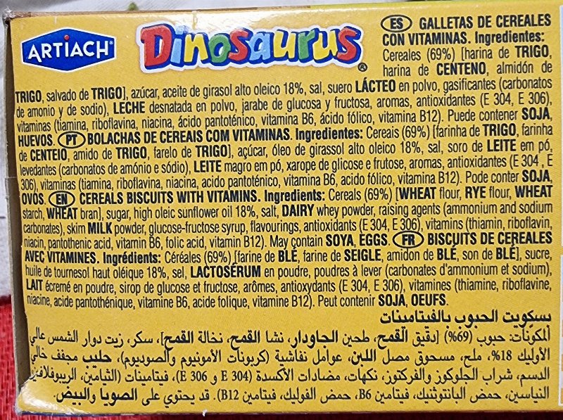 Foto da lista de ingredientes