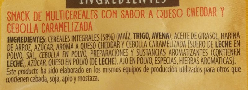 Foto da lista de ingredientes