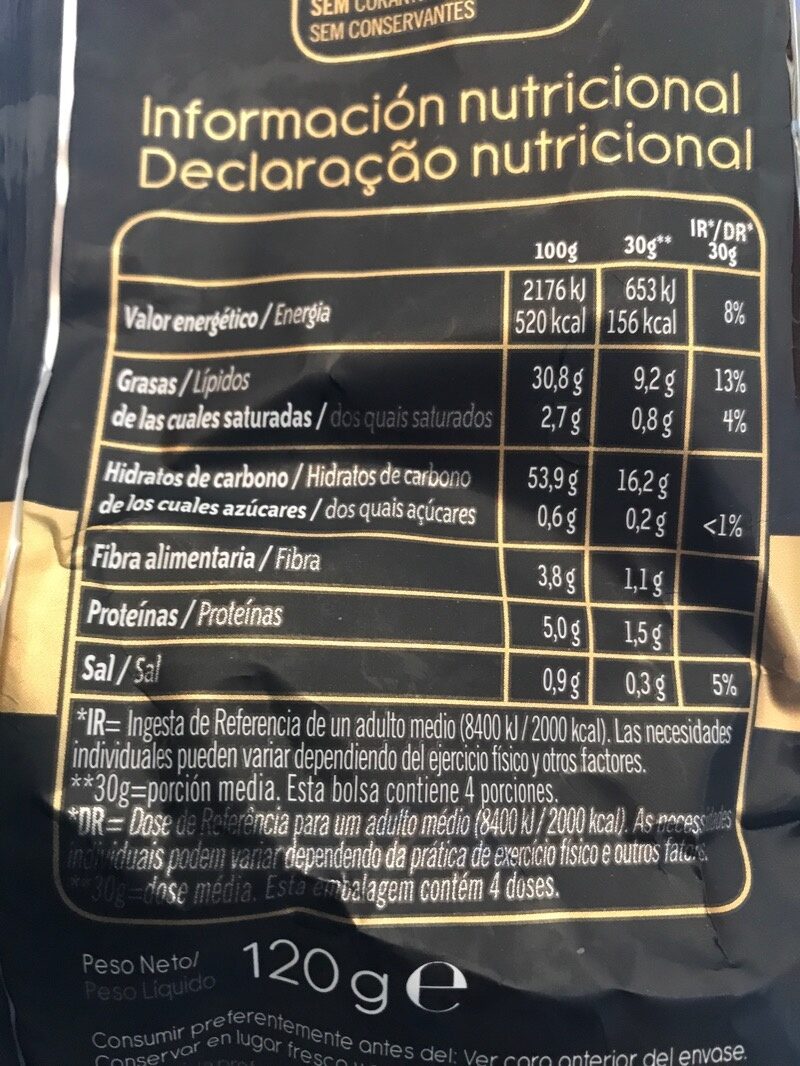 Foto da tabela nutricional