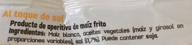 Foto da lista de ingredientes