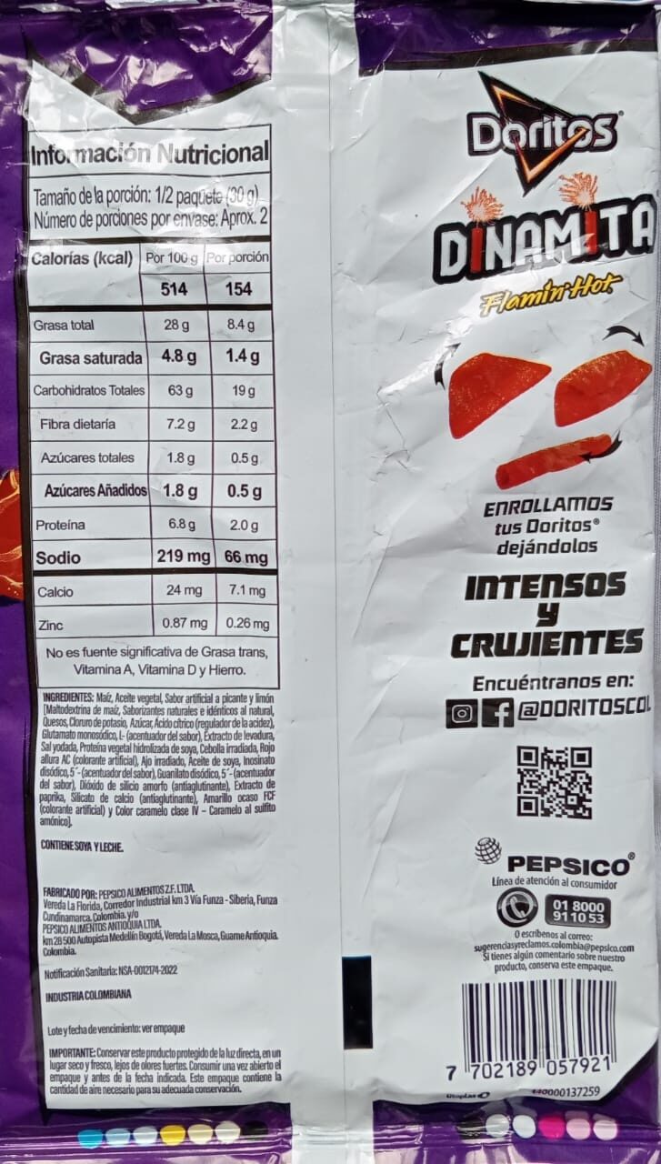 Foto da lista de ingredientes