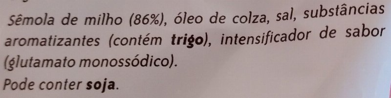 Foto da lista de ingredientes