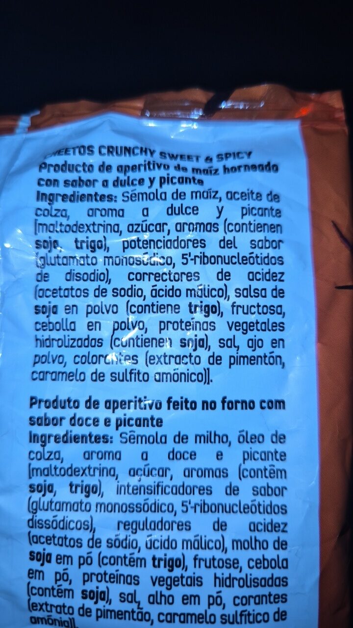 Foto da lista de ingredientes
