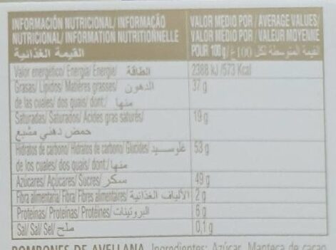 Foto da tabela nutricional