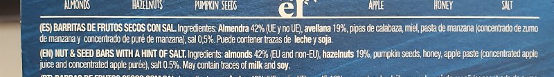 Foto da lista de ingredientes