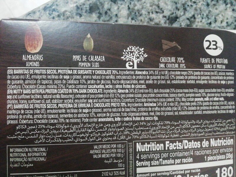 Foto da lista de ingredientes