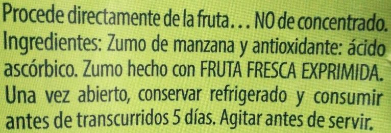 Foto da lista de ingredientes