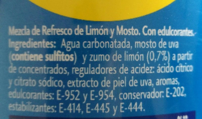 Foto da lista de ingredientes