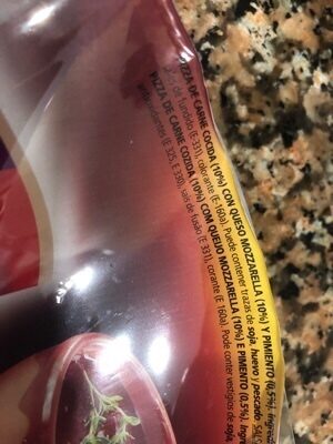 Foto da lista de ingredientes