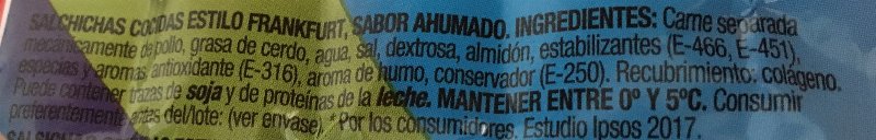 Foto da lista de ingredientes