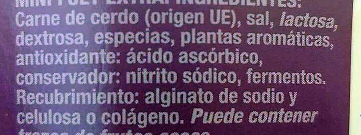 Foto da lista de ingredientes