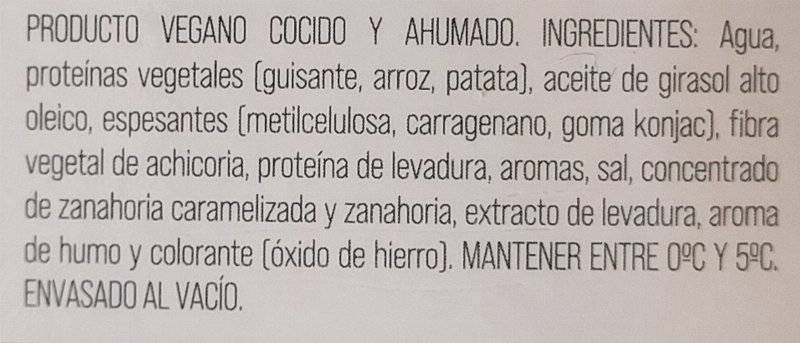 Foto da lista de ingredientes