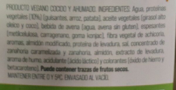 Foto da lista de ingredientes