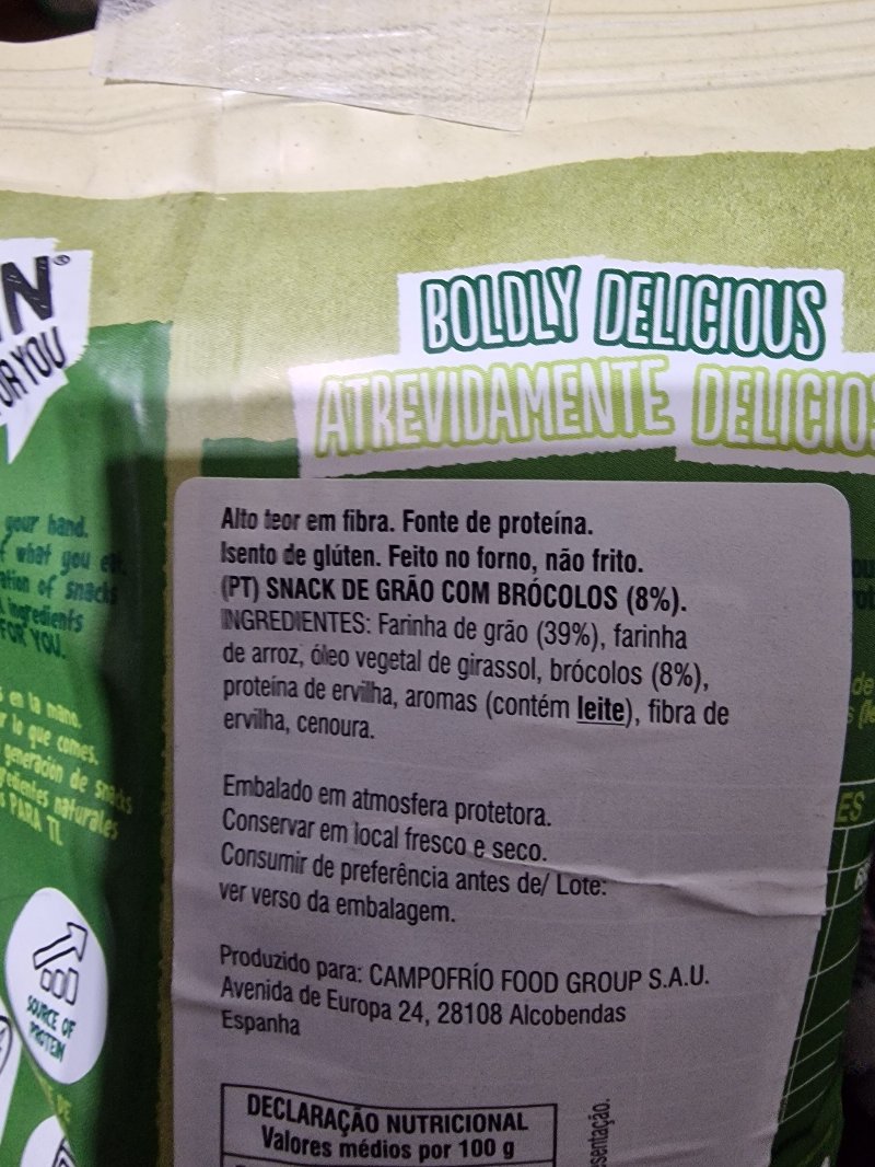 Foto da lista de ingredientes
