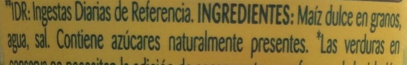 Foto da lista de ingredientes