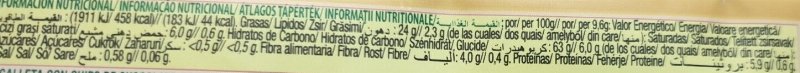 Foto da tabela nutricional