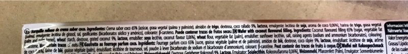 Foto da lista de ingredientes