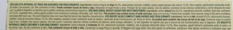 Foto da lista de ingredientes