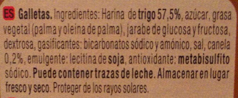 Foto da lista de ingredientes