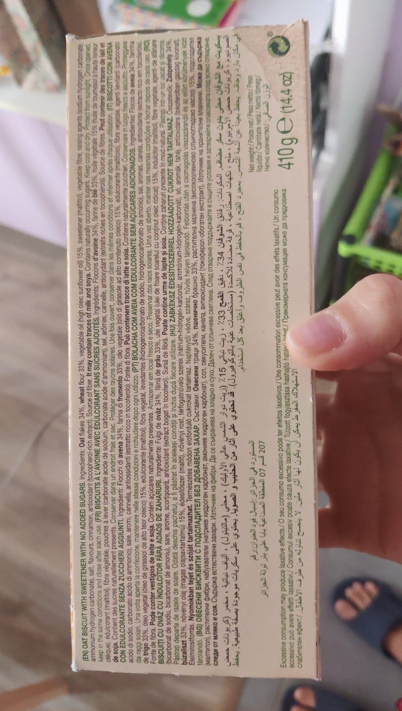 Foto da lista de ingredientes